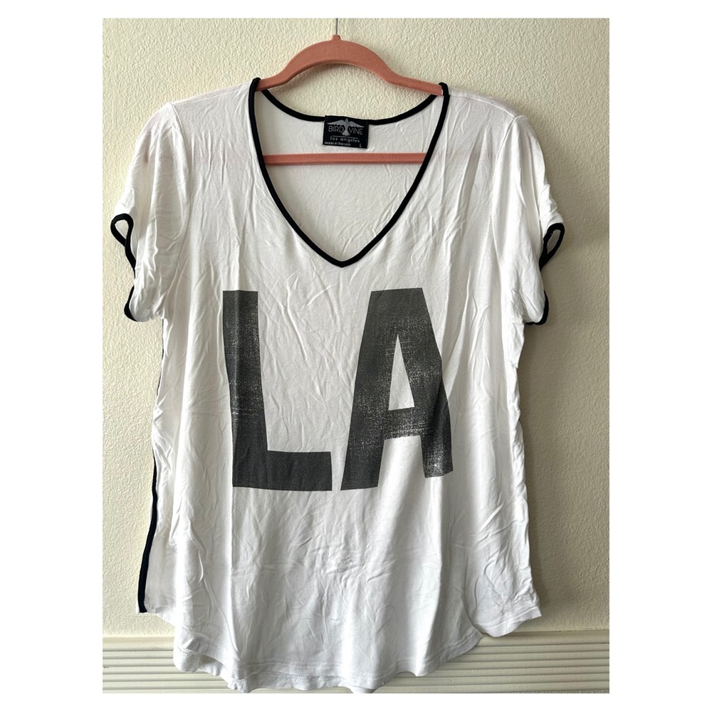 bird & vine LA v-neck tee